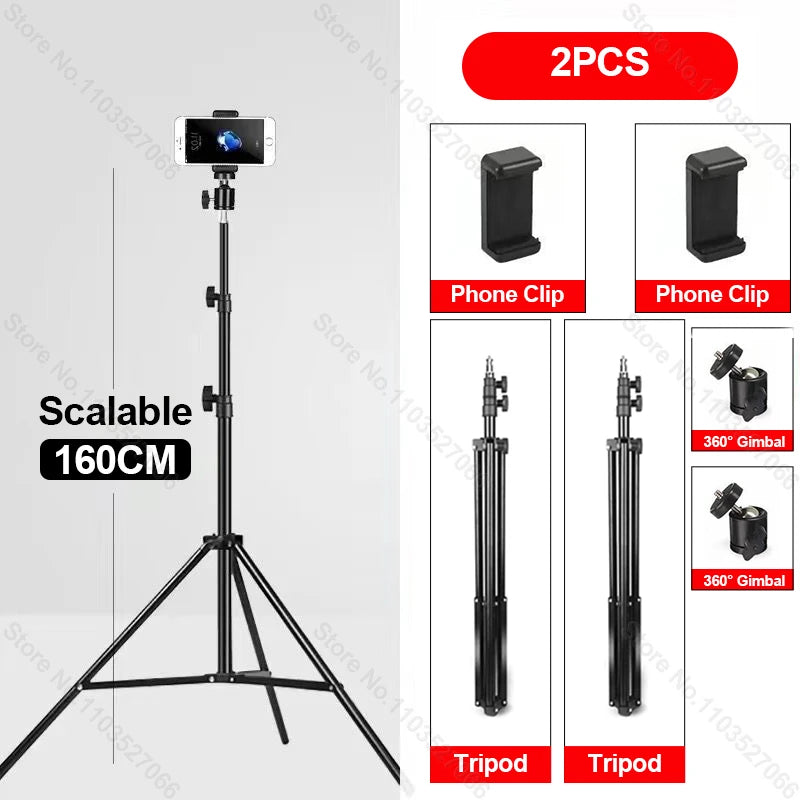 Tripod for iPhones and Smartphones, Extendable, Ring light
