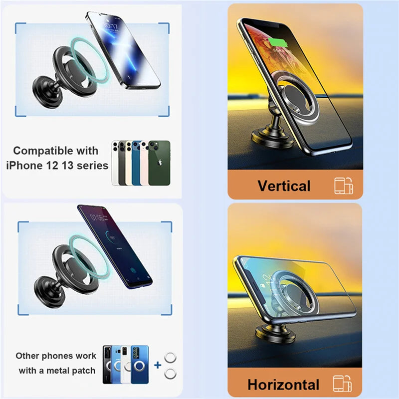 Magnetic Car Phone Holder Stand Magnet Car Mount Support GPS Mobile Bracket in Car For Macsafe iPhones
