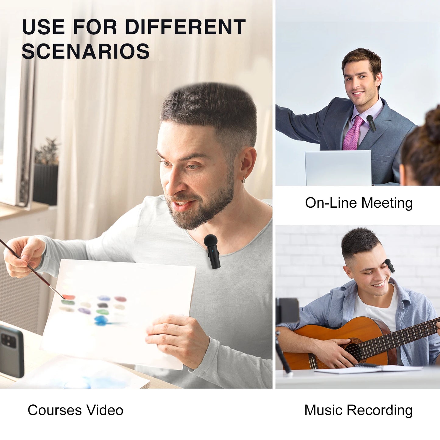FIFINE Wireless Lavalier System with 2 Microphones for Android/Tablet,Type-C Mini Mic for Video,Interview,Vlog,Live Streaming